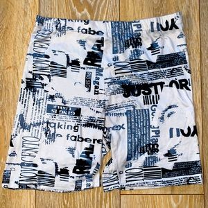 Pop print black/white biker shorts